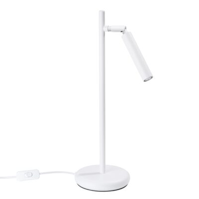 Biela stolová lampa PAVO