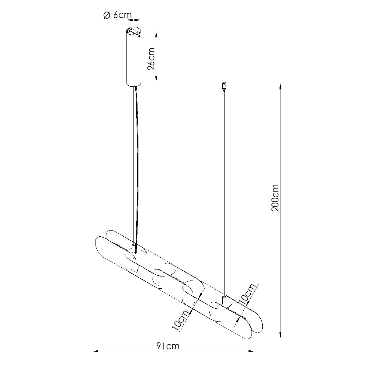 LED Závesné svietidlo CHAIN 158 – biela – Obrázok 14