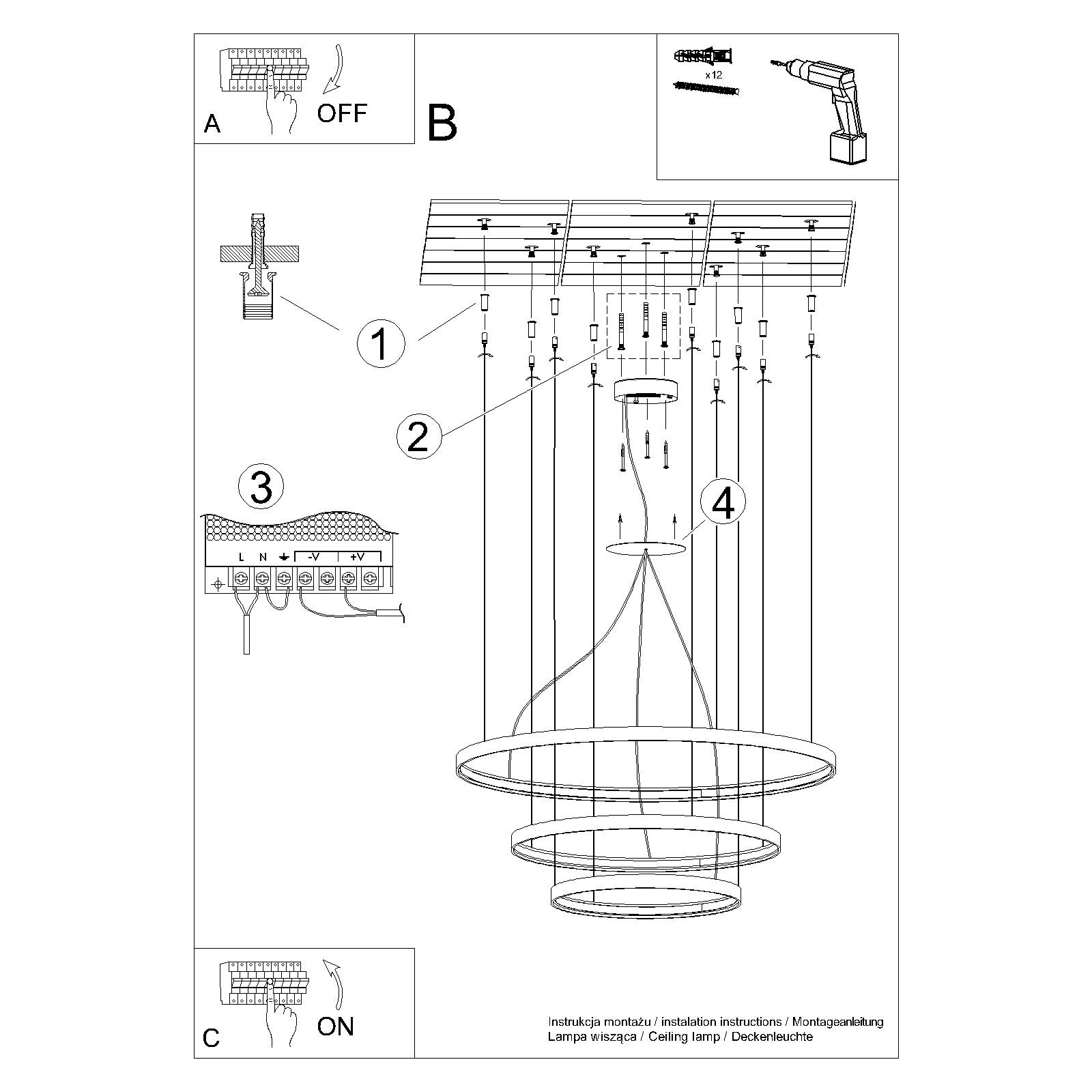 LED Luster RIO 3 55/78/110 – zlatá – Obrázok 6