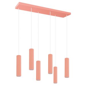 LED Závesné svietidlo IVAR 6L – broskyňová