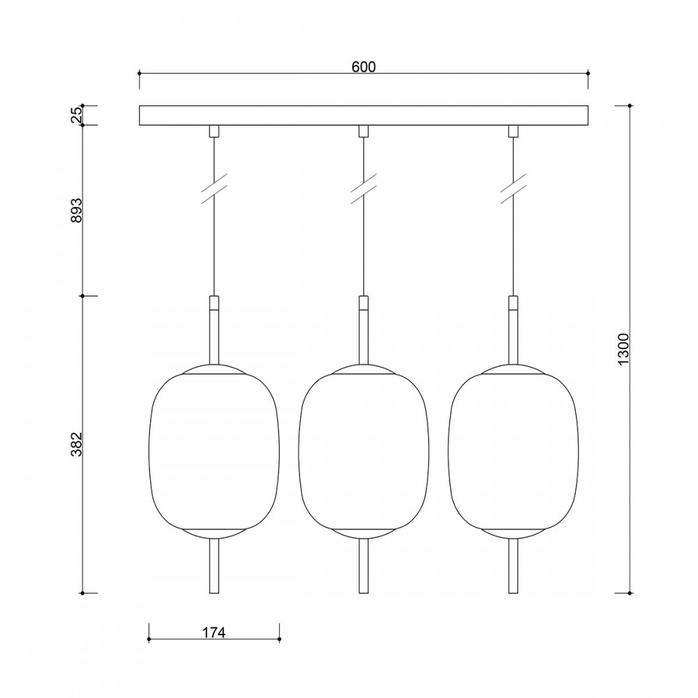 Závesné svietidlo EPLI MINI 3L – biela (RAL 9003) – Obrázok 2