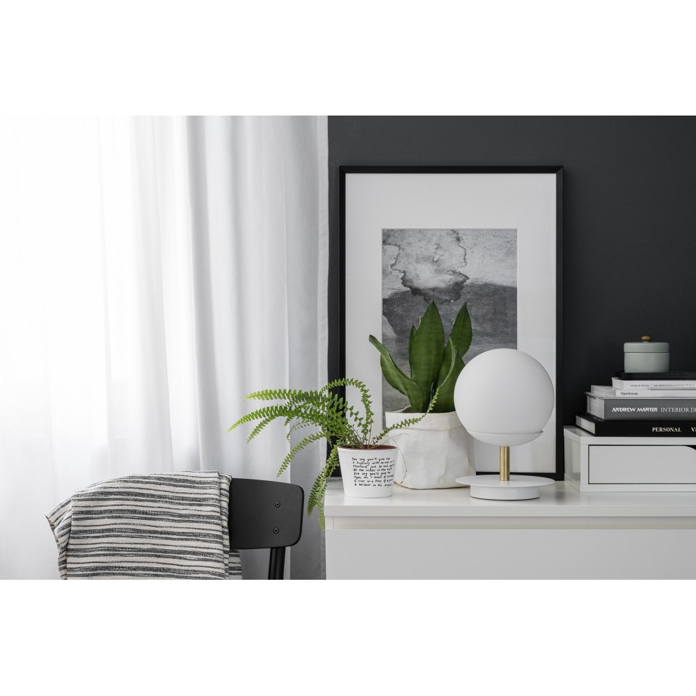 Stolová lampa PLAAT ST – biela (RAL 9003), mosadz – Obrázok 3