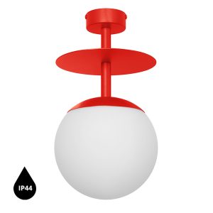Stropné svietidlo PLAAT B – červeno-oranžová (RAL 2002), IP44