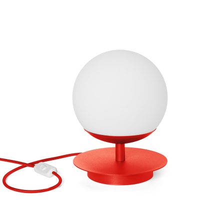 Stolová lampa PLAAT ST – červeno-oranžová (RAL 2002)