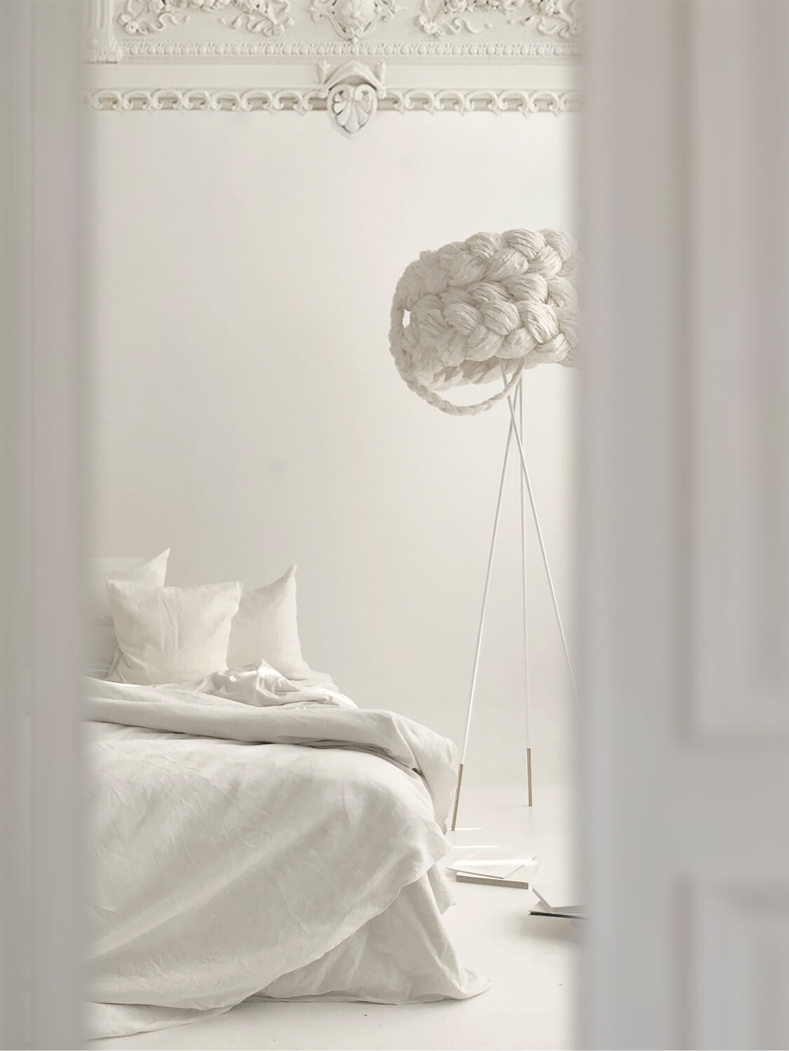 Stojacie svietidlo The Bride Large Ø80 cm – biela – Obrázok 2