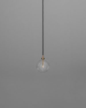 Glass Globe Ø 150 mm – dizajnové závesné svietidlo z mosadze, 5 povrchových úprav
