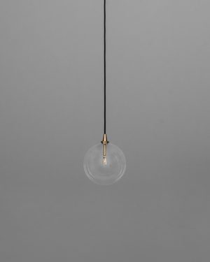 Glass Globe Ø 200 mm – dizajnové závesné svietidlo z mosadze, 5 povrchových úprav