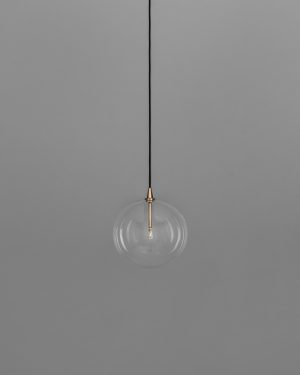 Glass Globe Ø 250 mm – dizajnové závesné svietidlo z mosadze, 5 povrchových úprav