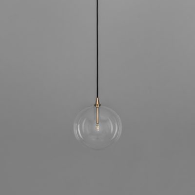 Glass Globe Ø 250 mm – dizajnové závesné svietidlo z mosadze, 5 povrchových úprav