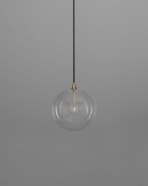 Glass Globe Ø 300 mm – dizajnové závesné svietidlo z mosadze, 5 povrchových úprav