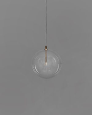 Glass Globe Ø 350 mm – dizajnové závesné svietidlo z mosadze, 5 povrchových úprav
