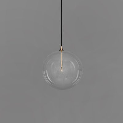 Glass Globe Ø 350 mm – dizajnové závesné svietidlo z mosadze, 5 povrchových úprav