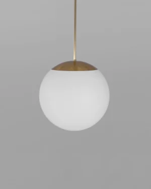 Glass Globe Opal fi 300 – dizajnové závesné svietidlo z mosadze, 5 povrchových úprav