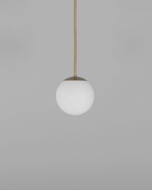 Glass Globe Opal fi 200 – dizajnové závesné svietidlo z mosadze, 5 povrchových úprav