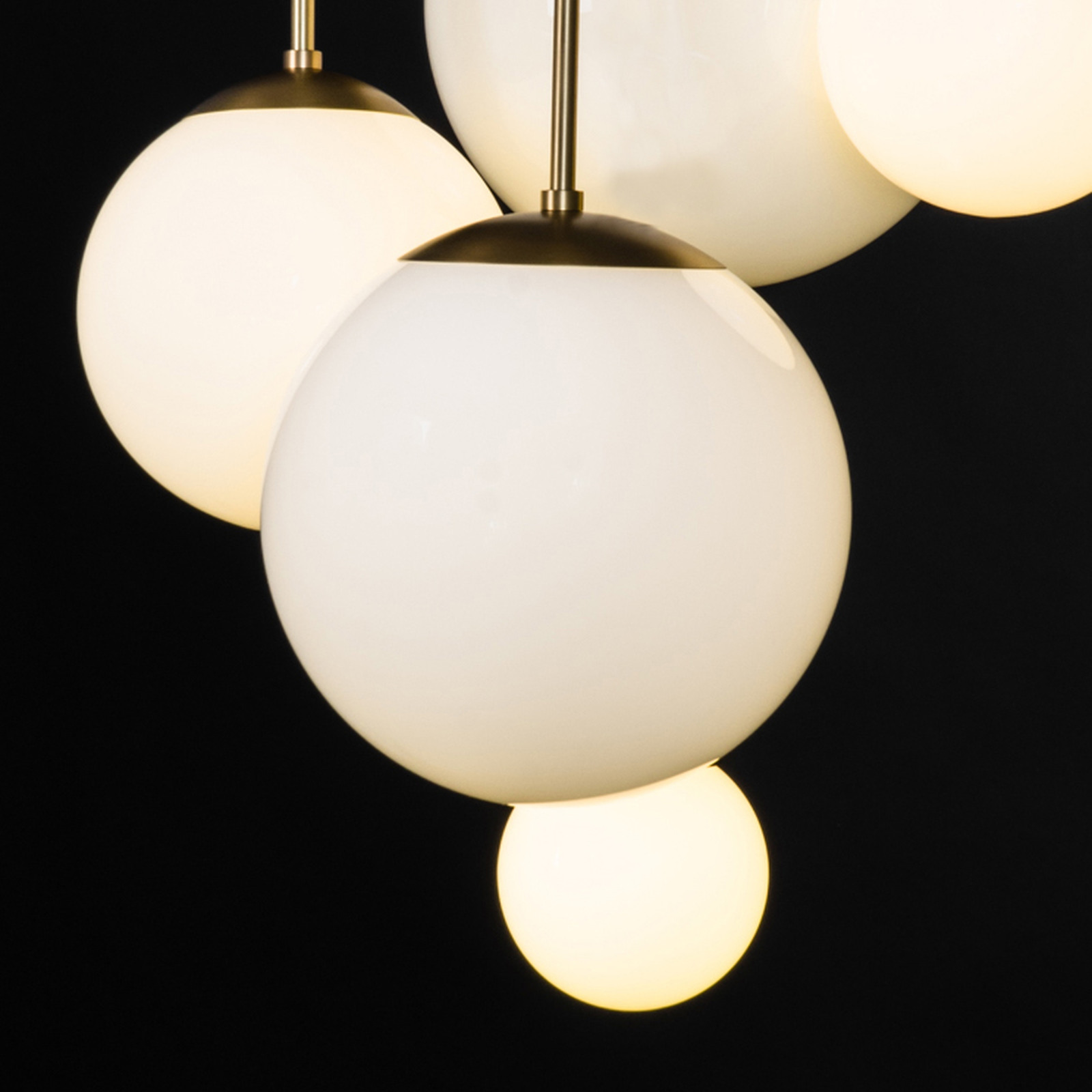 Glass Globe Opal fi 200 – dizajnové závesné svietidlo z mosadze, 5 povrchových úprav – Obrázok 2