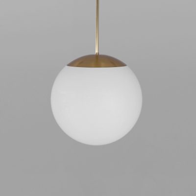 Glass Globe Opal fi 400 – dizajnové závesné svietidlo z mosadze, 5 povrchových úprav