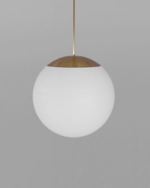 Glass Globe Opal fi 500 – dizajnové závesné svietidlo luster z mosadze, 5 povrchových úprav