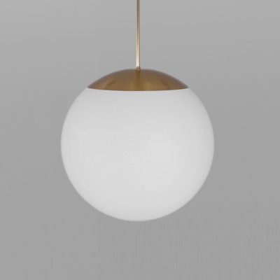 Glass Globe Opal fi 500 – dizajnové závesné svietidlo luster z mosadze, 5 povrchových úprav