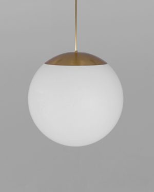 Glass Globe Opal fi 600 – dizajnové závesné svietidlo z mosadze, 5 povrchových úprav