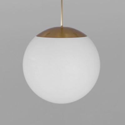 Glass Globe Opal fi 600 – dizajnové závesné svietidlo z mosadze, 5 povrchových úprav