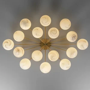 Orion Oval – dizajnové luster z mosadze, 5 povrchových úprav