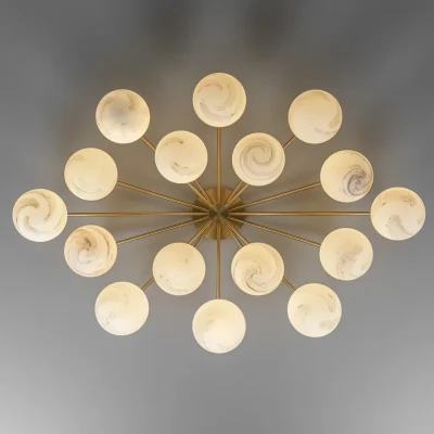 Orion Oval – dizajnové luster z mosadze, 5 povrchových úprav