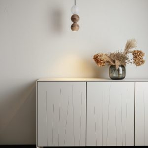 Drevené závesné LED svietidlo Woodoo Glass